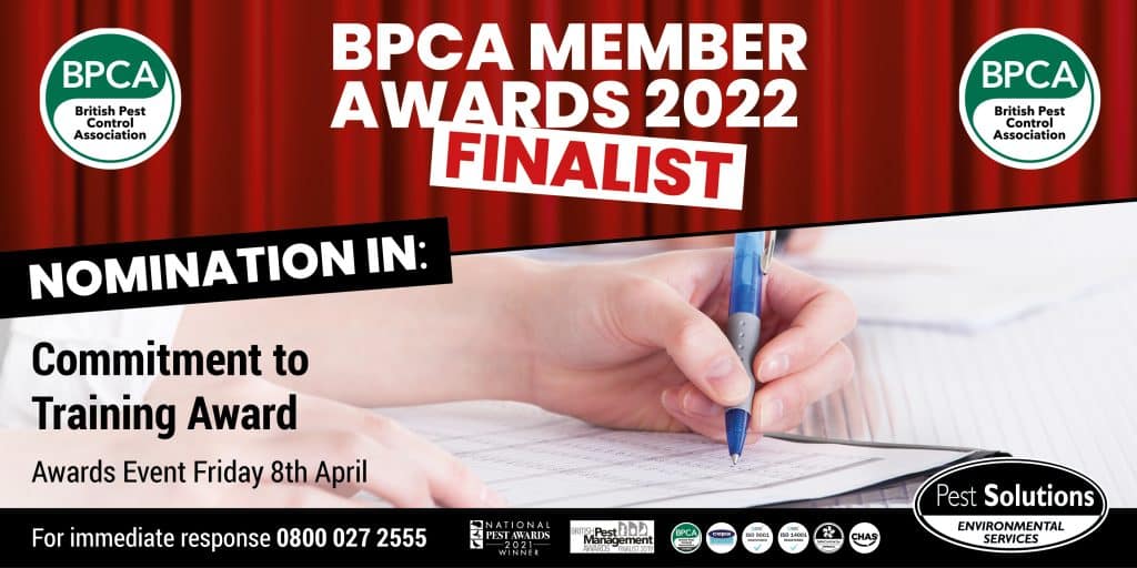 2022 BPCA Member Awards Finalist - Commitment To Training Award 2022 - Pest Solutions