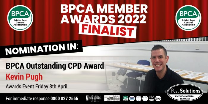 2022 BPCA Member Awards Finalist - Outstanding CPD Award - Kevin Pugh - Pest Solutions