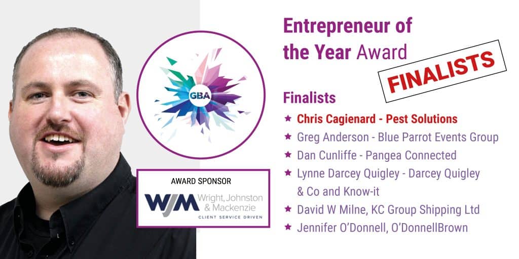2022 Glasgow Business Awards Entrepreneur of the Year Finalist - Chris Cagienard - Pest Solutions