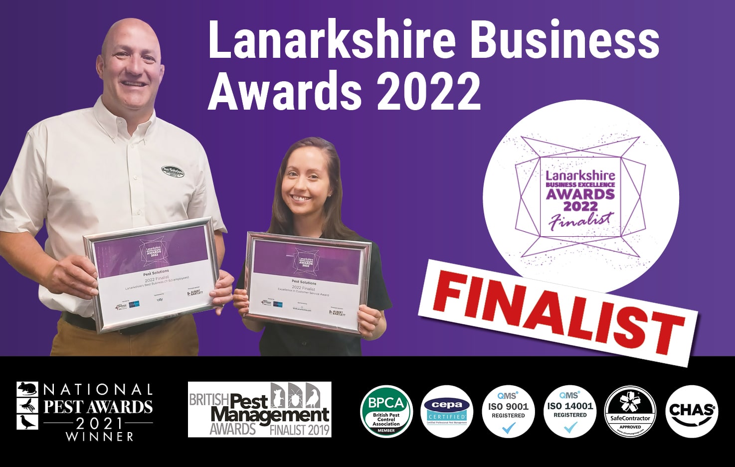 2022 Lanarkshire Business Excellence Awards Finalists - Pest Solutions