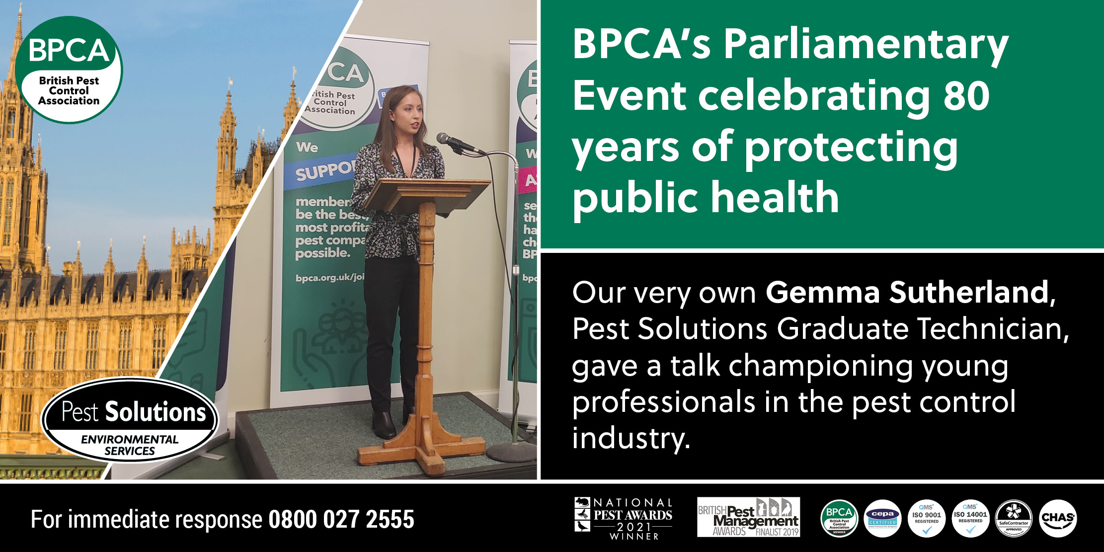 BPCA 80th Anniversary Celebration - Parlimentary Event - Gemma Sutherland Pest Solutions Graduate