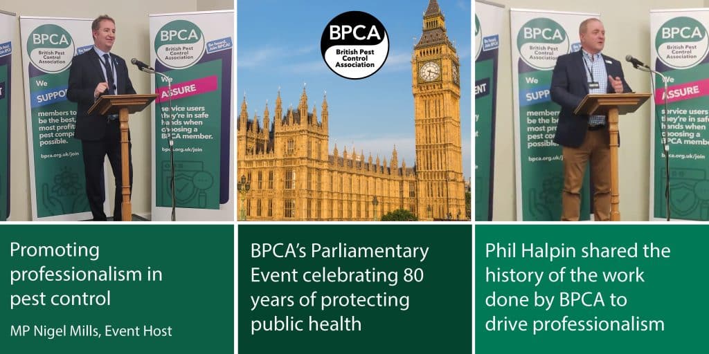Pest Solutions Graduate Technician Parliamentary Speech - BPCA 80th Anniversary Celebration - Parliamentary Event - Nigel Mills - Phil Halpin BPCA President