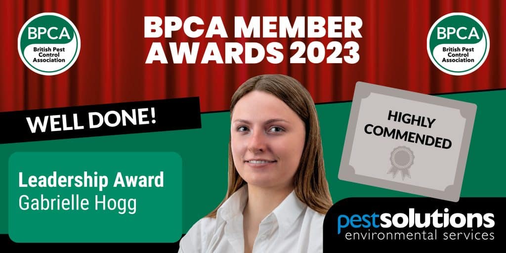 BPCA Member Awards 2023 - Pest Solutions - Gabrielle Hogg - Leadership Award Highly Commended