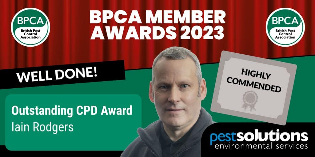 BPCA Member Awards 2023 - Pest Solutions - Iain Rodgers - CPD Award Highly Commended