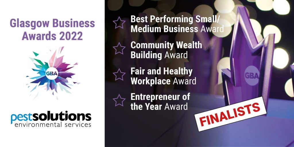 Glasgow Business Awards 2022 - Finalists in 4 Categories - Pest Solutions