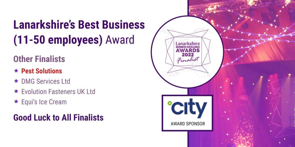Lanarkshires Best Business Finalist - Pest Solutions - Lanarkshire Business Awards