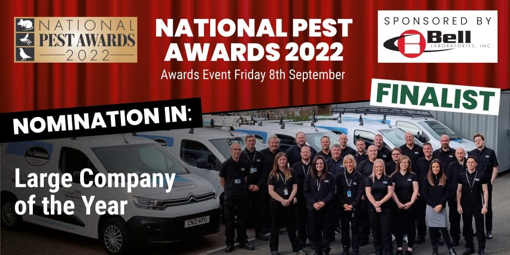 Large Company of The Year Finalist - Pest Solutions - National Pest Awards 2022