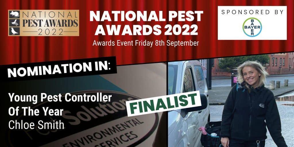 Young Pest Controller of The Year Finalist - Chloe Smith - National Pest Awards 2022 - Pest Solutions